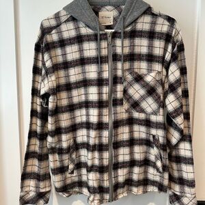 Ci Sono Black and White Plaid Hoodie